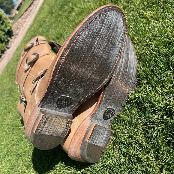 Ariat Alta Tan 3 Buckle Leather Riding Boots NWT Size 6.5 - Picture 4 of 12